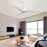 Ceiling Fan Without Light 3 Solid Wood Blade with DC Motor Remote Control