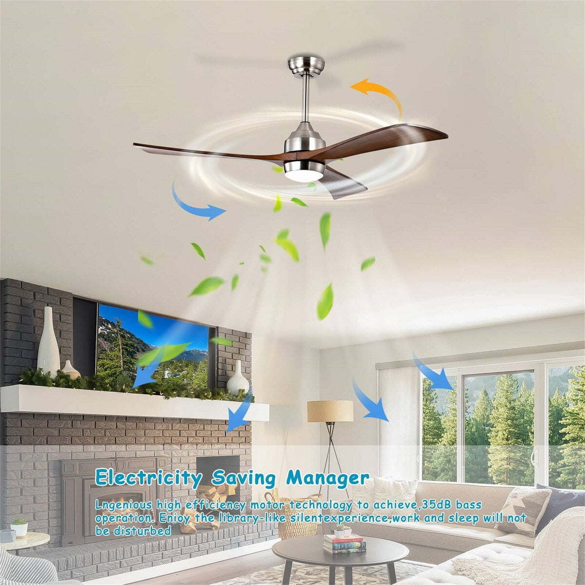 Ceiling Fan with Lights Remote Control