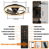 Ceiling Fans with Lights, Minimalist Ring Led Chandelier Fan with Remote Control - N/A