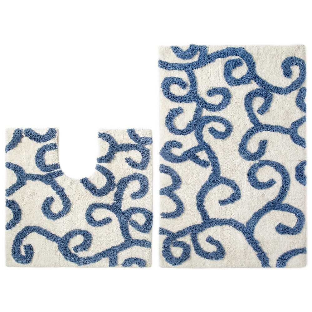 Celebration 'New Scroll' Bath and Contour Rug 2-piece Set