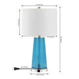 Celerie 26" Modern Minimalist Glass/Iron Nightlight LED Table Lamp, (Set of 2) by JONATHAN Y