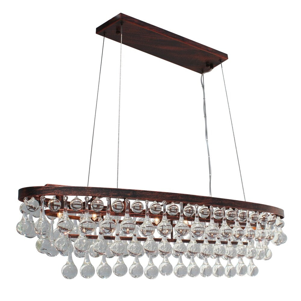 Celeste Oval Glass Drop Crystal Chandelier