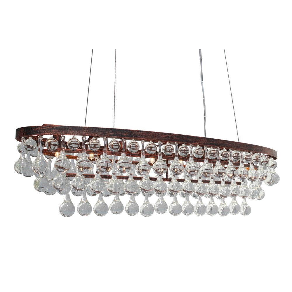 Celeste Oval Glass Drop Crystal Chandelier