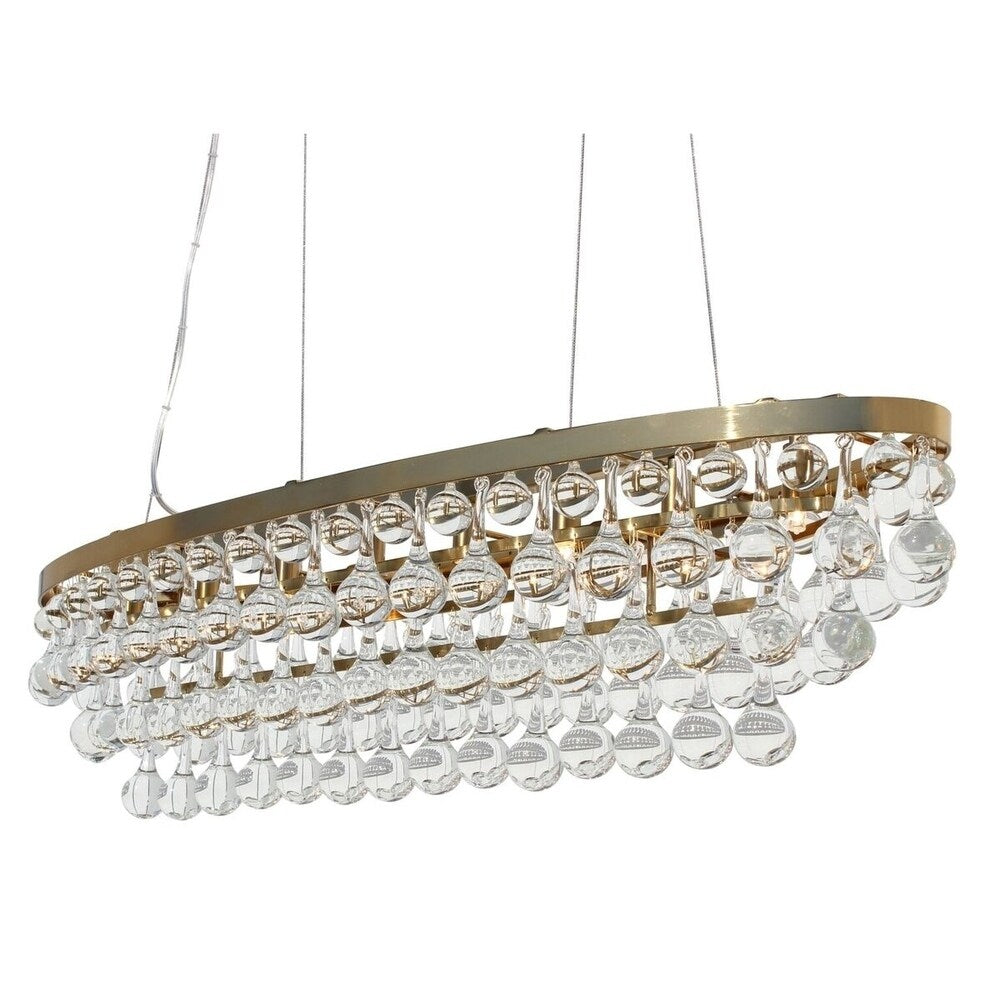Celeste Oval Glass Drop Crystal Chandelier