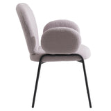 Celestial Boucle Upholstered Iron Dining Chairs Set of 2 by LeisureMod