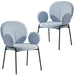 Celestial Boucle Upholstered Iron Dining Chairs Set of 2 by LeisureMod
