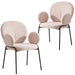 Celestial Boucle Upholstered Iron Dining Chairs Set of 2 by LeisureMod