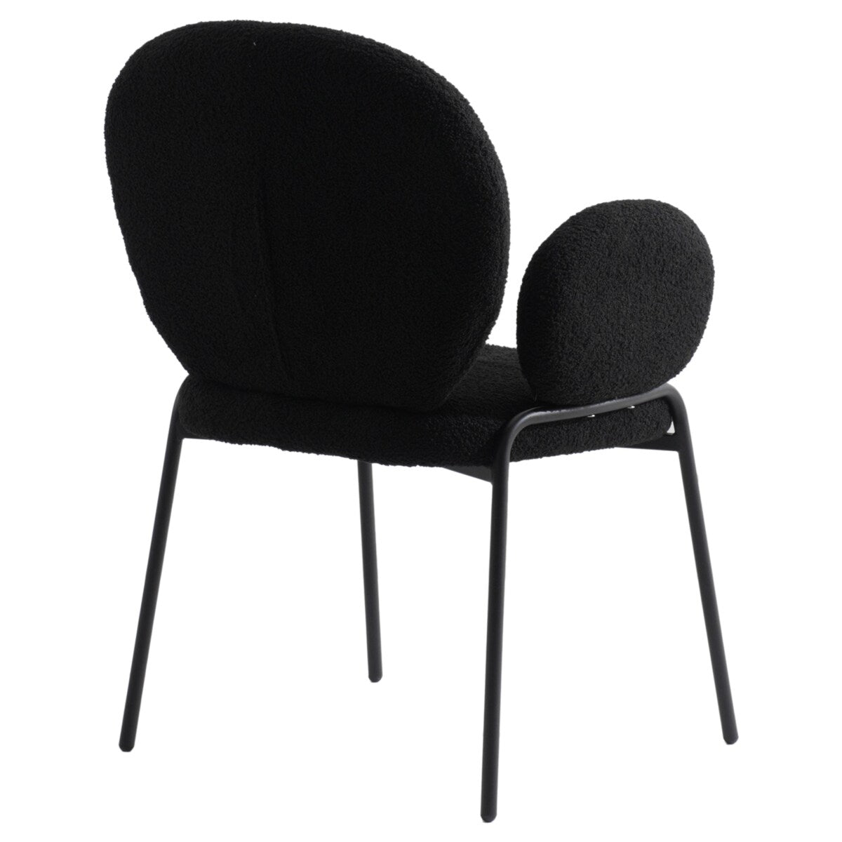 Celestial Boucle Upholstered Iron Dining Chairs Set of 2 by LeisureMod