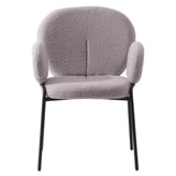 Celestial Boucle Upholstered Iron Dining Chairs Set of 2 by LeisureMod