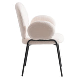 Celestial Boucle Upholstered Iron Dining Chairs Set of 2 by LeisureMod