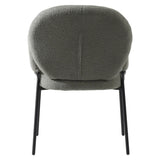 Celestial Boucle Upholstered Iron Dining Chairs Set of 2 by LeisureMod