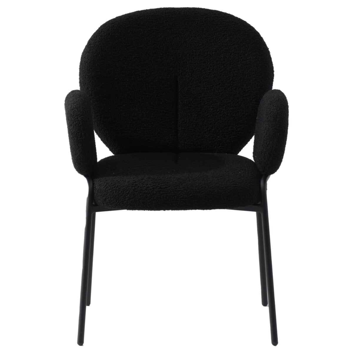 Celestial Boucle Upholstered Iron Dining Chairs Set of 2 by LeisureMod