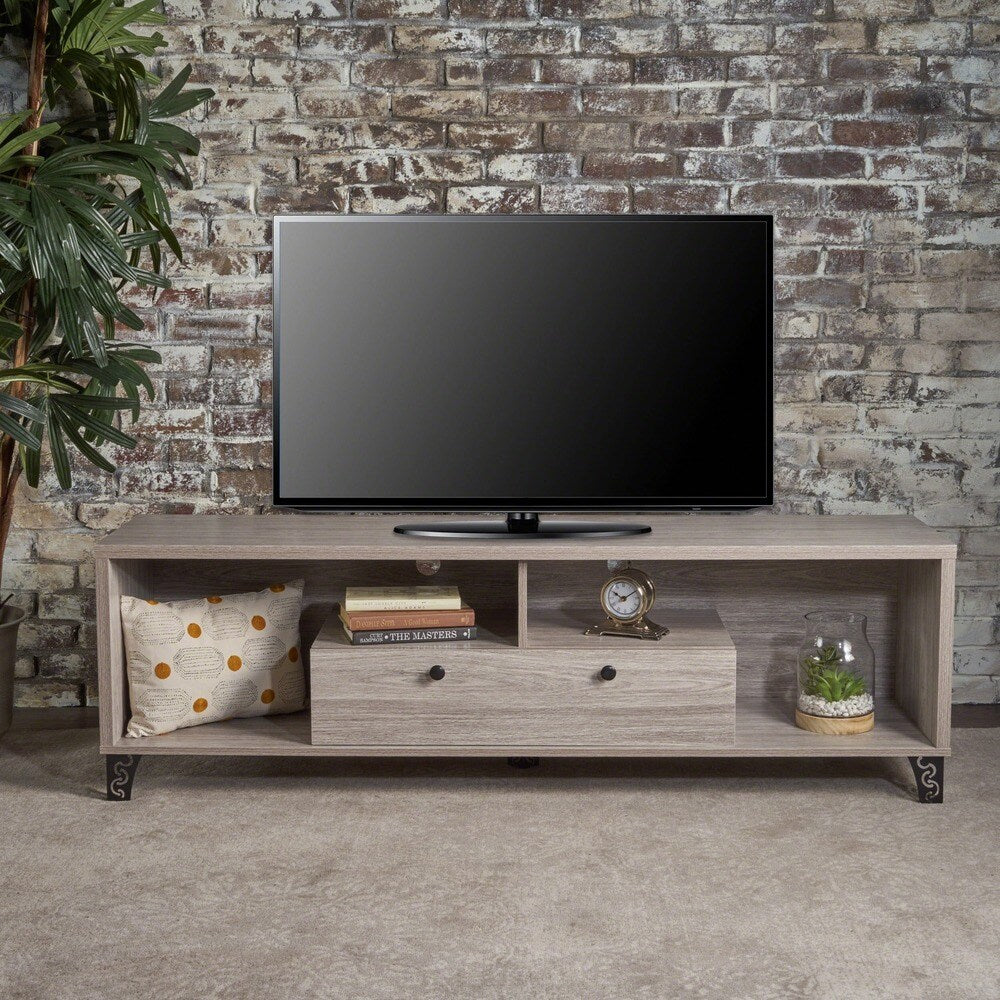 Celine Mid-Century Modern Faux Wood Entertainment Unit by Christopher Knight Home