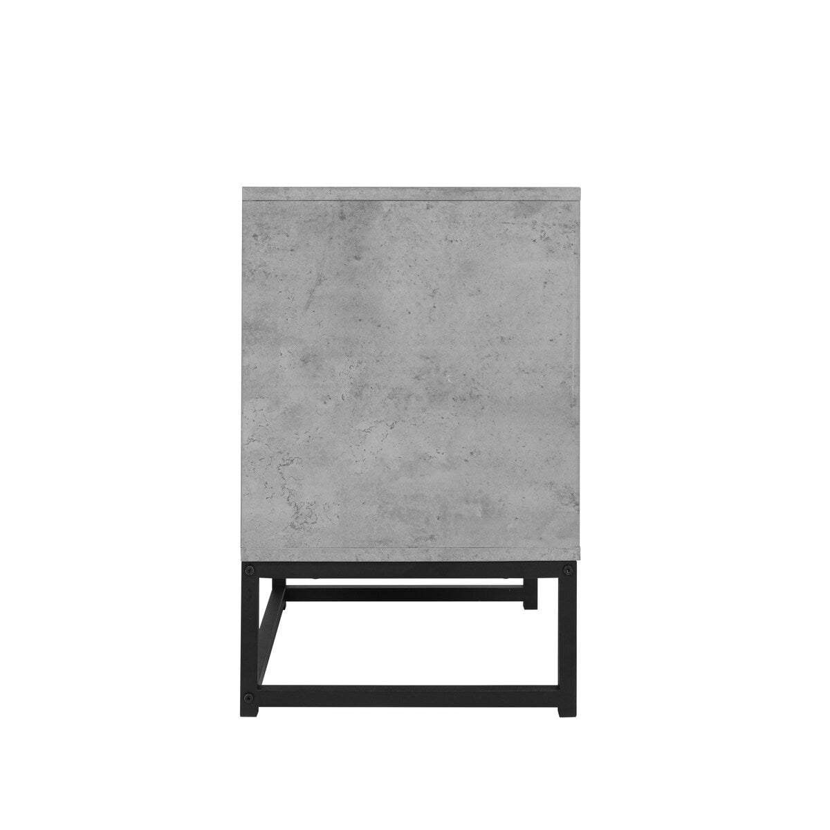Cement Grey 2 Drawer Nightstand Cabinet With Metal Base