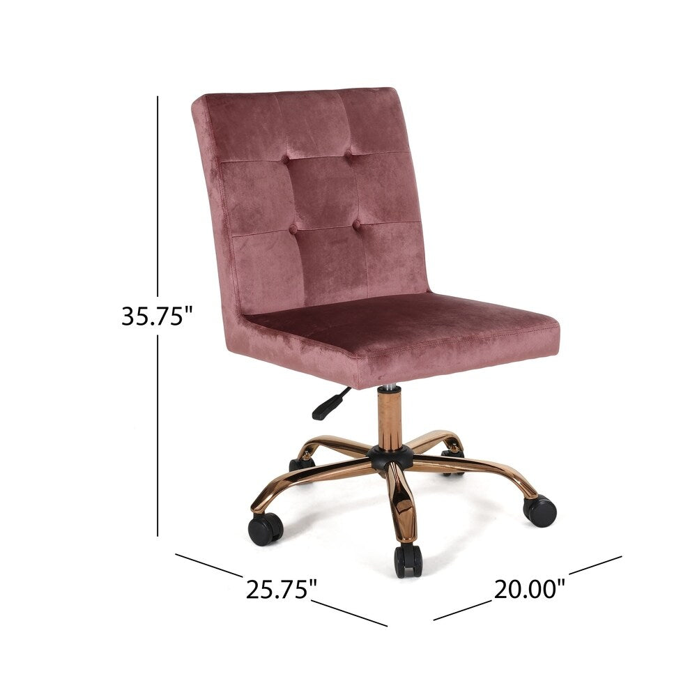 Centennial Glam Tufted Fabric Home Office Chair with Swivel Base by Christopher Knight Home - N/A