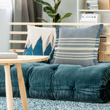 Sevita Centered Stripes Woven Throw Pillow with Fringe