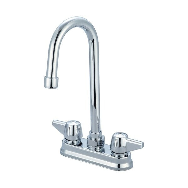 Central Brass Two Handle Shell Type Kitchen Bar Faucet, 4-3/32" Gooseneck Rigid Spout, 0094-GRA - CHROME