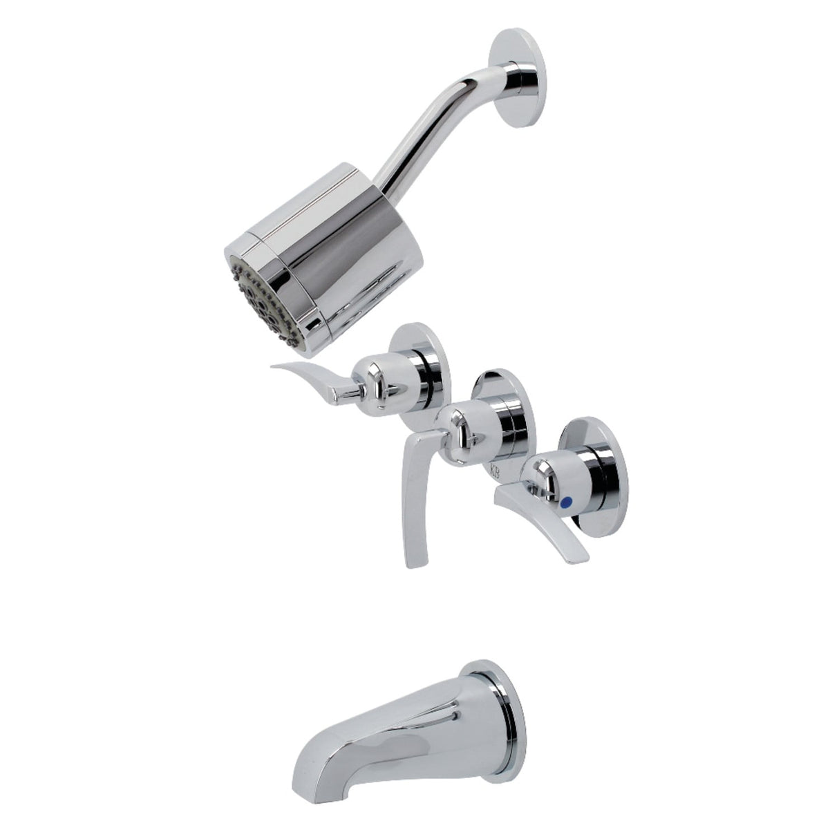 Kingston Brass Centurion Three-Handle Tub and Shower Faucet