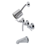 Kingston Brass Centurion Three-Handle Tub and Shower Faucet
