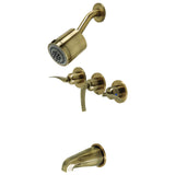 Kingston Brass Centurion Three-Handle Tub and Shower Faucet