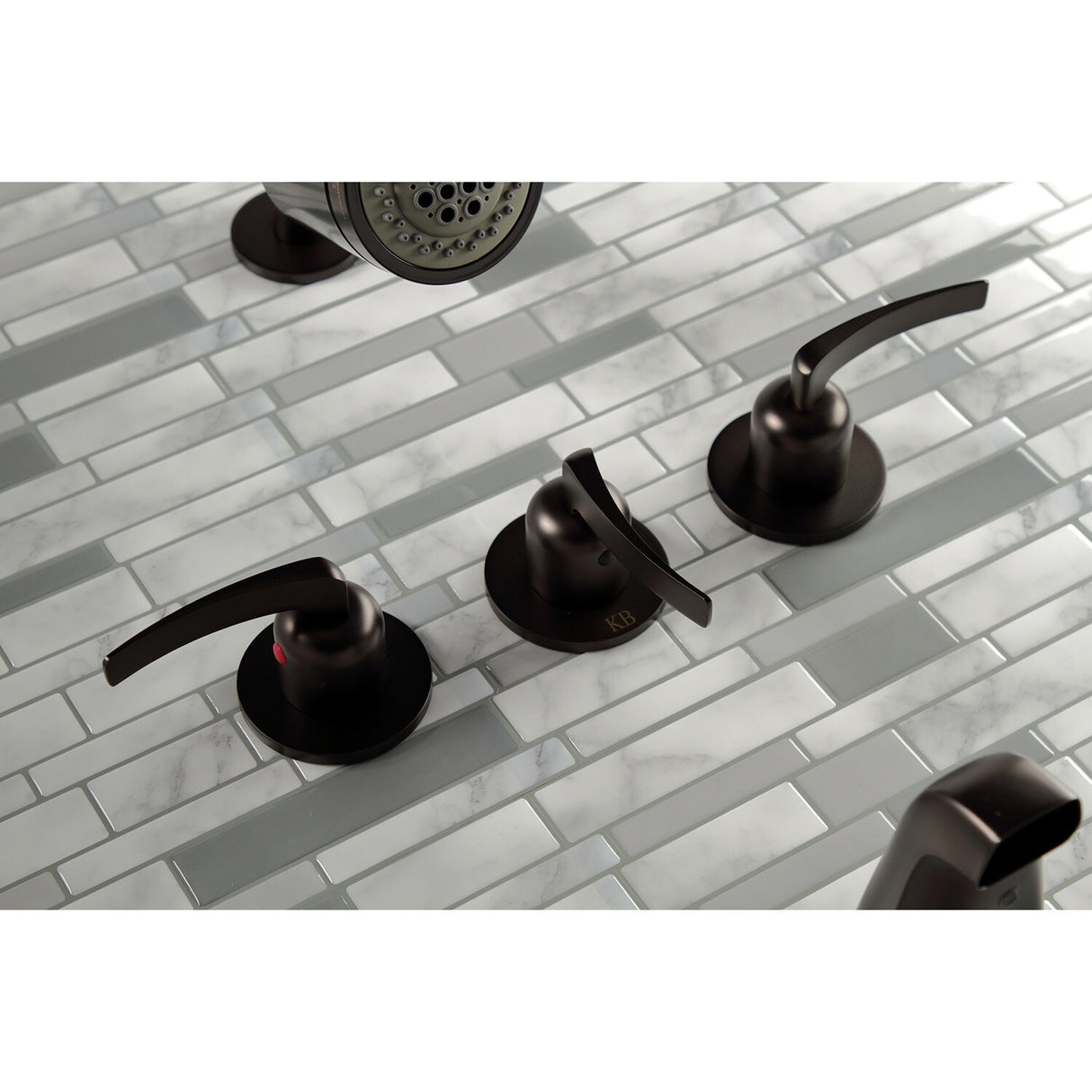 Kingston Brass Centurion Three-Handle Tub and Shower Faucet