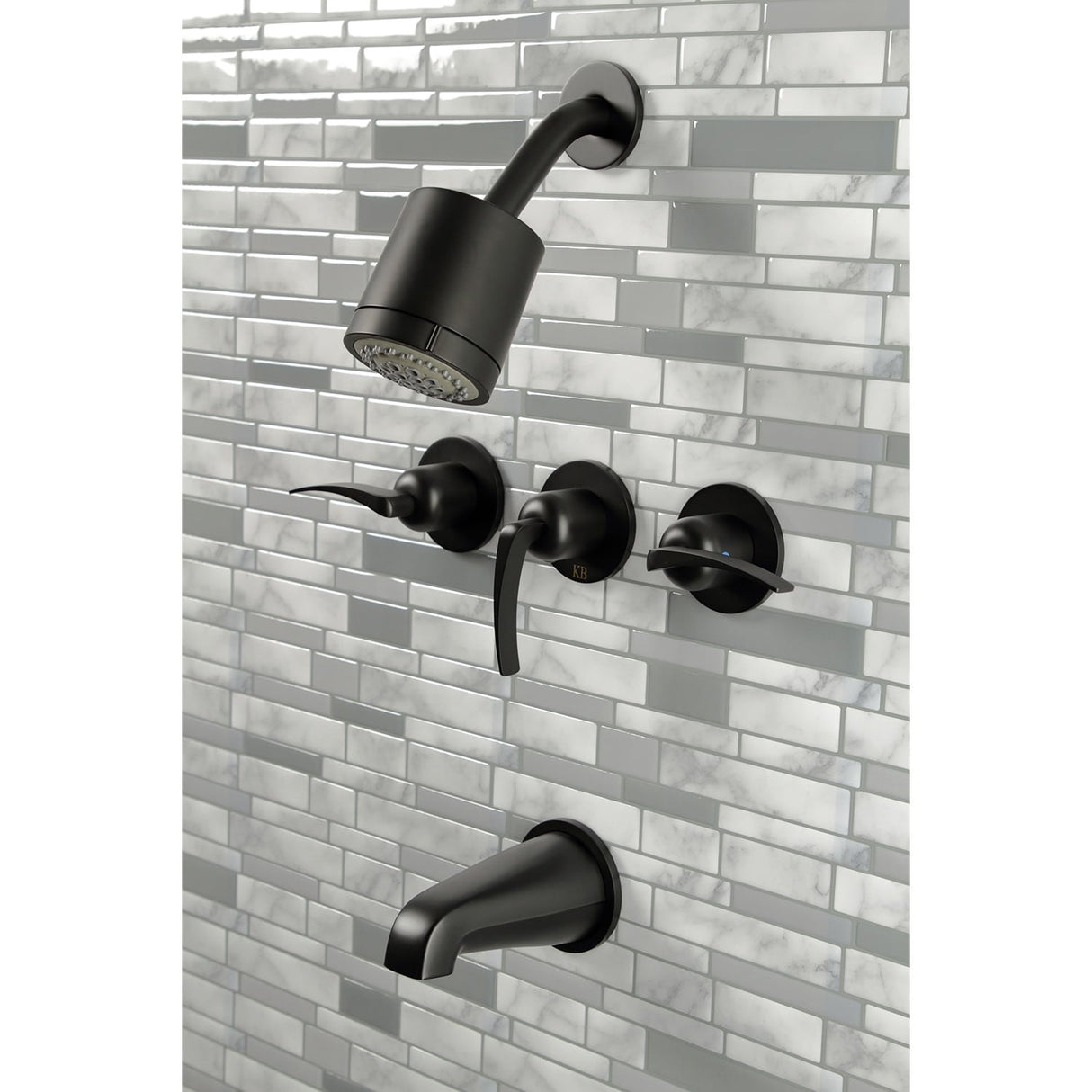 Kingston Brass Centurion Three-Handle Tub and Shower Faucet