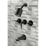 Kingston Brass Centurion Three-Handle Tub and Shower Faucet