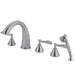 Kingston Brass Century 5-Hole Deck Mount Roman Tub Faucet with Hand Shower