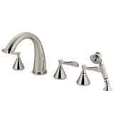 Kingston Brass Century 5-Hole Deck Mount Roman Tub Faucet with Hand Shower