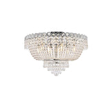 Century 9 light Chrome Flush Mount Clear Royal Cut Crystal - Exact Size