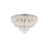 Century 9 light Chrome Flush Mount Clear Royal Cut Crystal - Exact Size