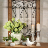 Ceramic 12" Candle Holder, Gray/White