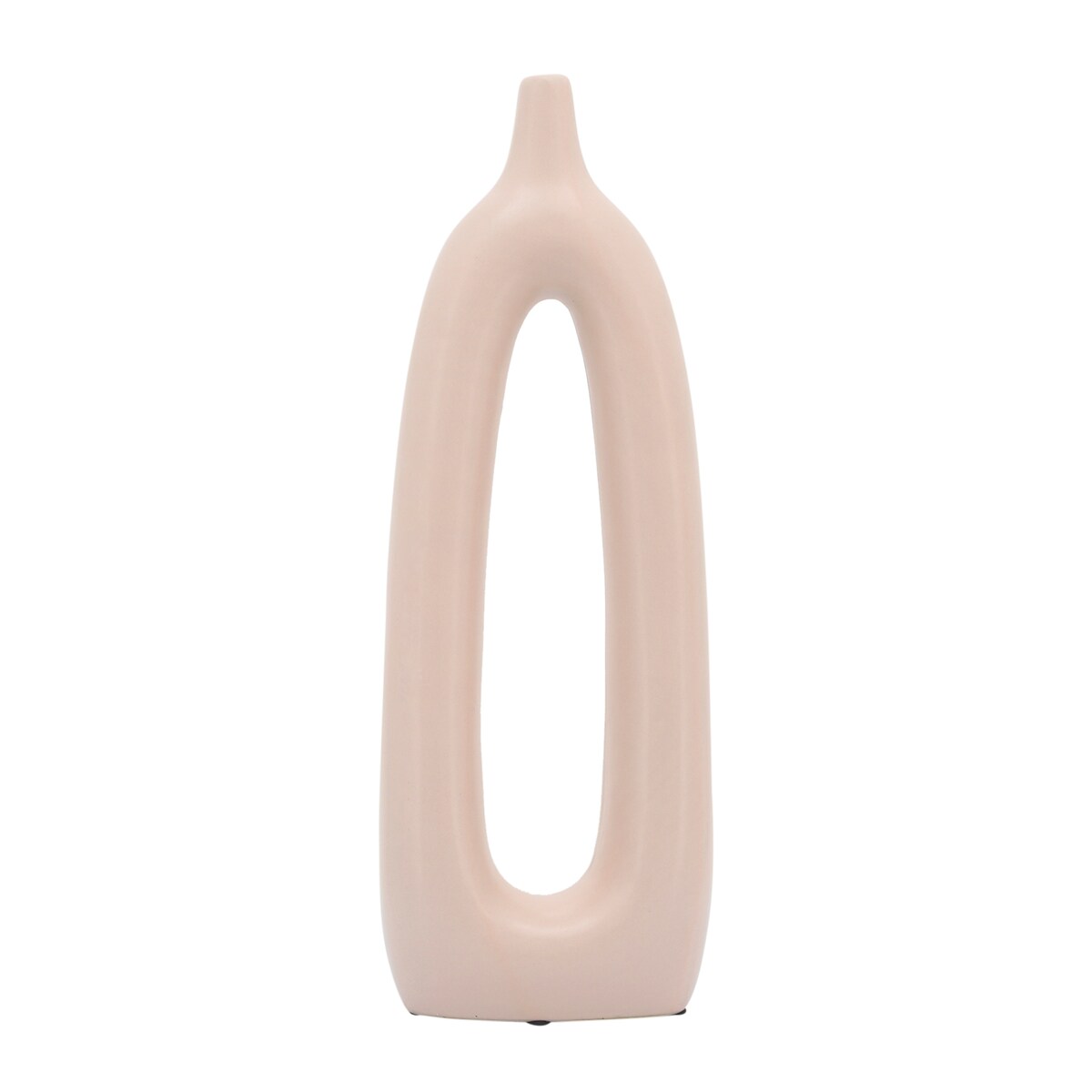 Ceramic 14"h Open Cut-out Vase, Blush 14.37"H