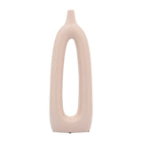 Ceramic 14"h Open Cut-out Vase, Blush 14.37"H