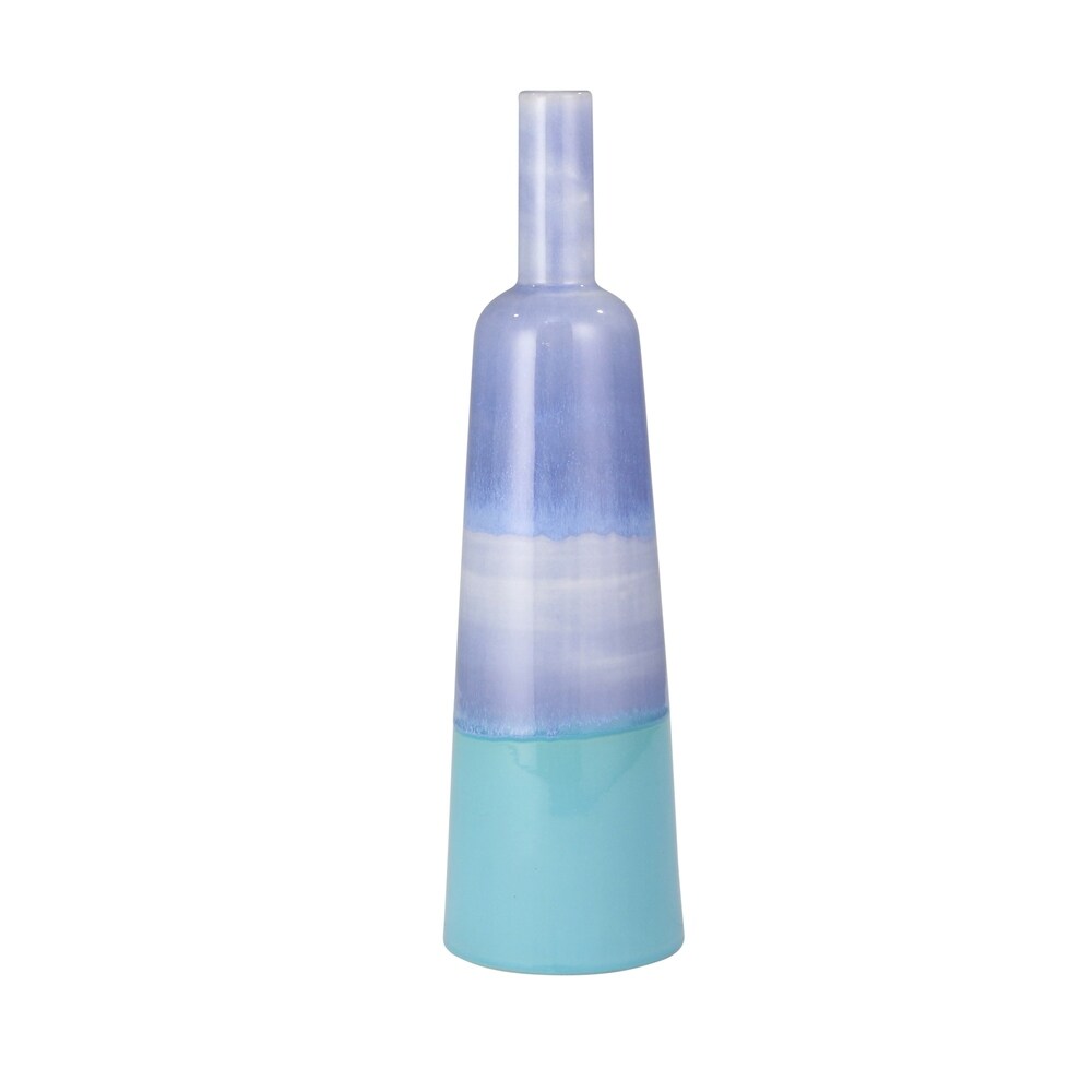Ceramic 18" Bottle Vase, Bluemix