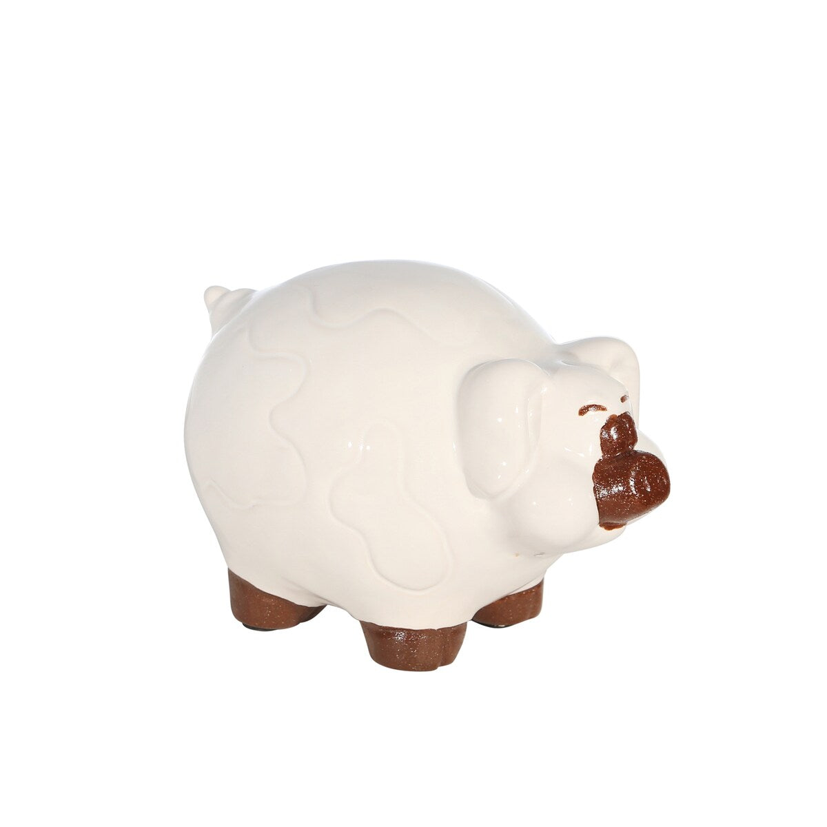 Ceramic 5" Barn Pig, Ivory, , 4.5"H, - 6.75" x 4.5" x 4.5"