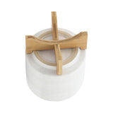 Ceramic 8" Planter On Stand, Speckled White, Round, 9.25"H, Speckled - 7.75" x 7.75" x 9.25"