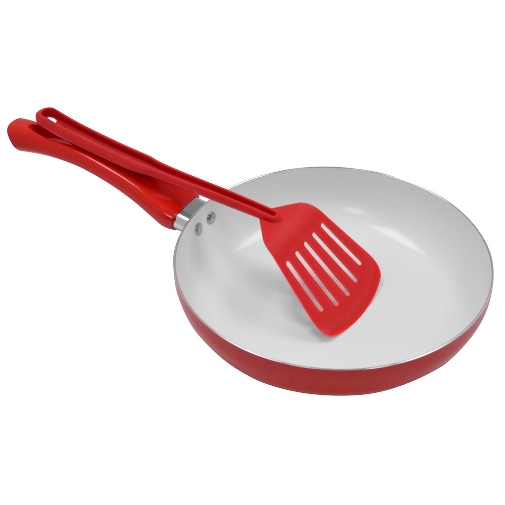 Ceramic 9.5-inch Fry Pan with Nylon Spatula