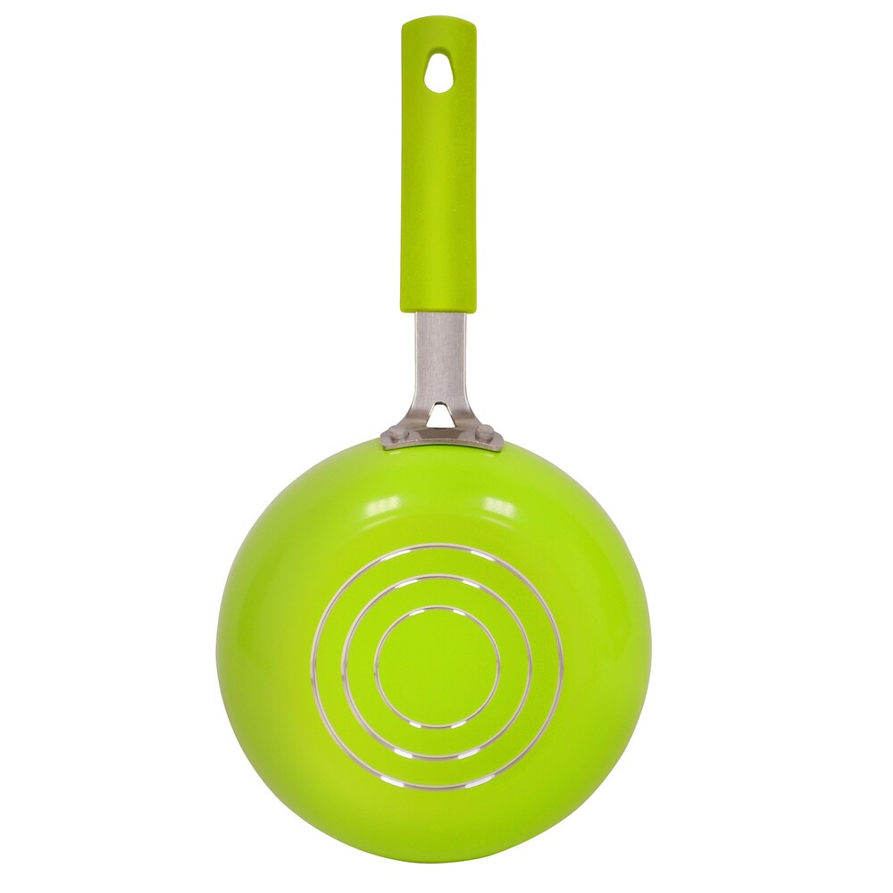 Ceramic Coated Green 5.5-inch Non-Stick Aluminum Fry Pan with Spatula