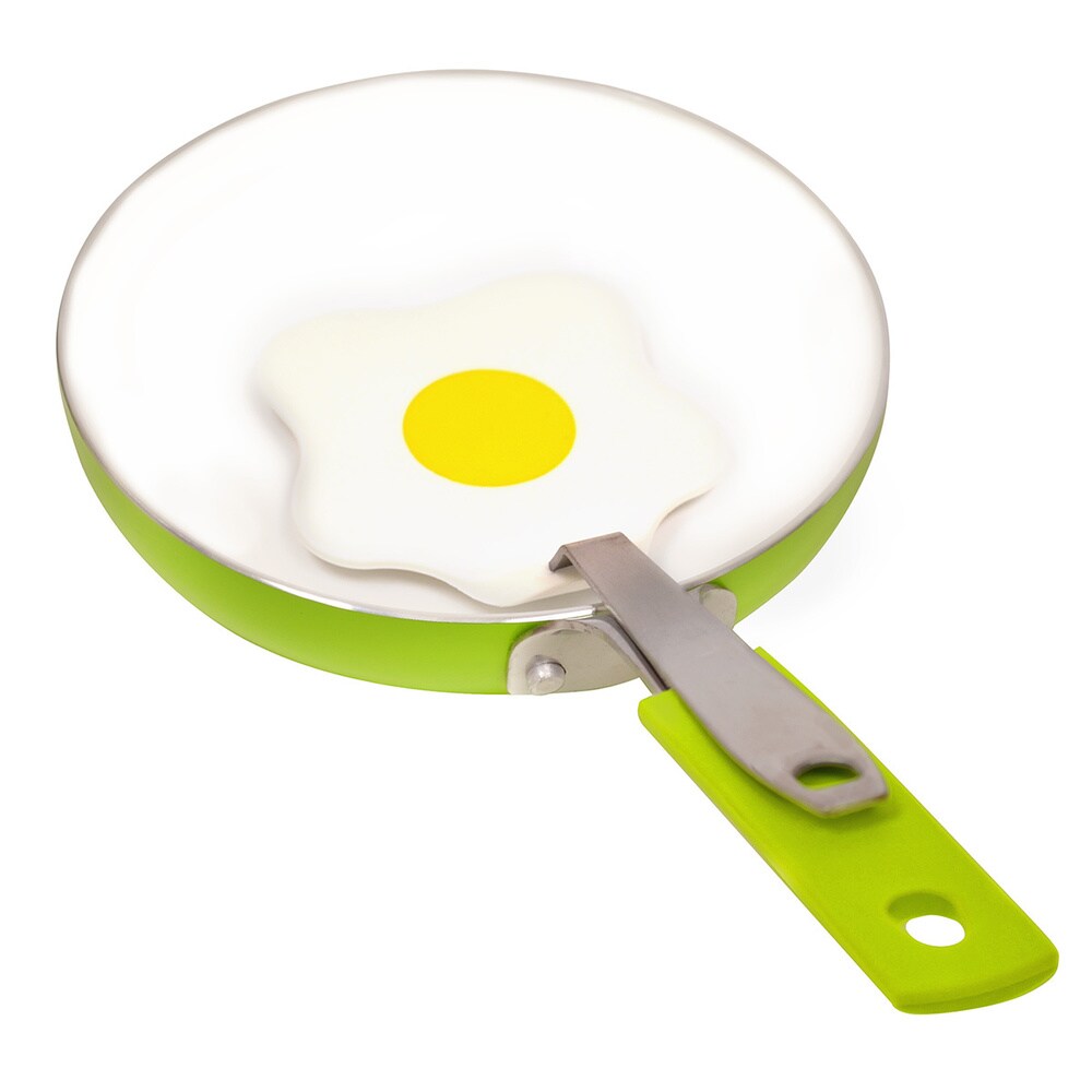 Ceramic Coated Green 5.5-inch Non-Stick Aluminum Fry Pan with Spatula
