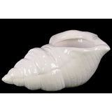 Ceramic Conch Seashell Figurine Gloss Finish White