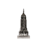 Ceramic Empire State Building Figurine Polished Chrome Silver