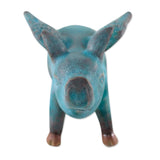 Handmade Ceramic Figurine Blue Flying Pig (Thailand)