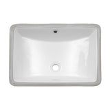 Ceramic Handmade Rectangular Undermount Bathroom Sink with Overflow