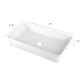 Ceramic Handmade Rectangular Vessel Bathroom Sink