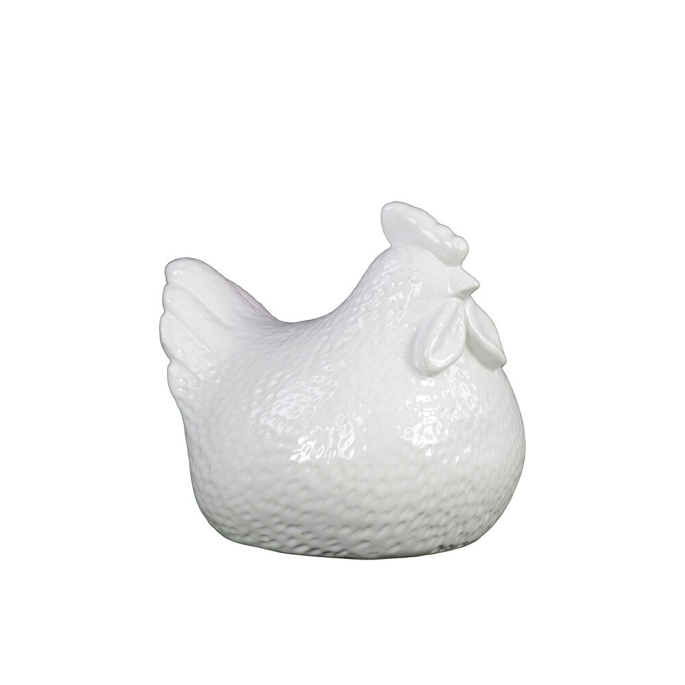 Urban Trends Collection White Ceramic Hen Figurine