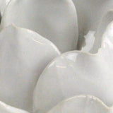 Ceramic Lotus Design Tea Light Candle Holder, White