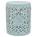 Ceramic Plant Stand in Blue Porcelain 14in L x 14in W x 18in H