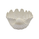 Ceramic Shell Plate in White Porcelain 12in L x 12in W x 7in H