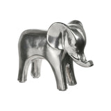 Ceramic Sitting Elephant Figurine Gloss Finish Silver - N/A